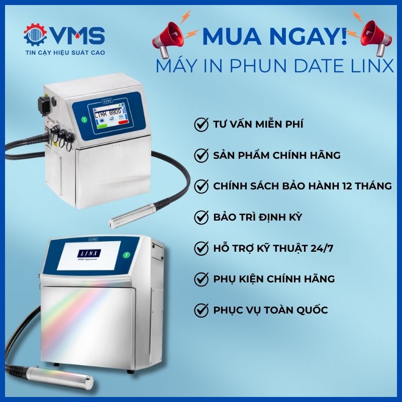 Quyền lợi khi mua máy in phun date CIJ chính hãng Linx
