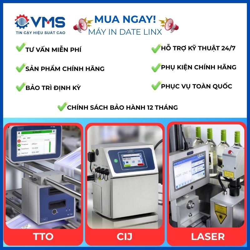 Quyền lợi khi mua máy in date chính hãng Linx tại VMS