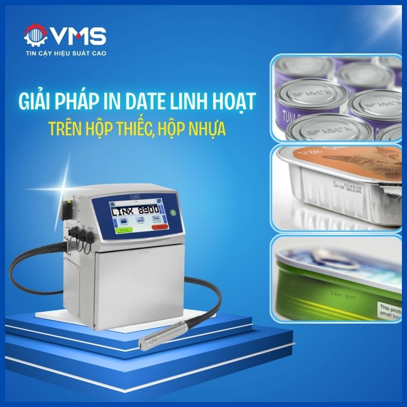 Giải pháp in date linh hoạt trên hộp thiếc, hộp nhựa