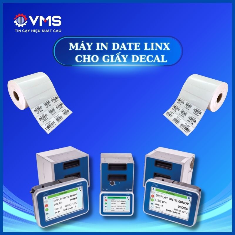 Máy in date Linx cho giấy decal, bao bì tem nhãn decal