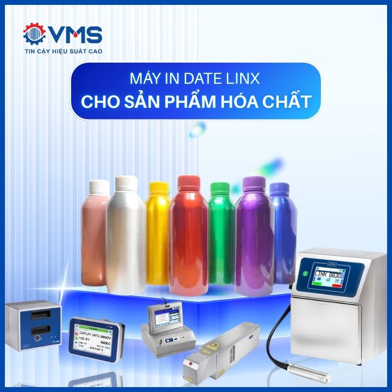 Máy in date Linx cho sản phẩm hóa chất công nghiệp