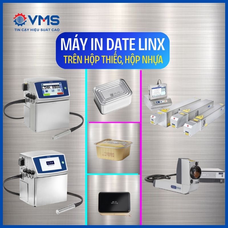 Máy in date Linx trên hộp thiếc, hộp nhựa