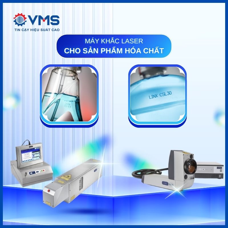 Máy khắc laser Linx đánh dấu vĩnh viễn trên chai lọ hóa chất