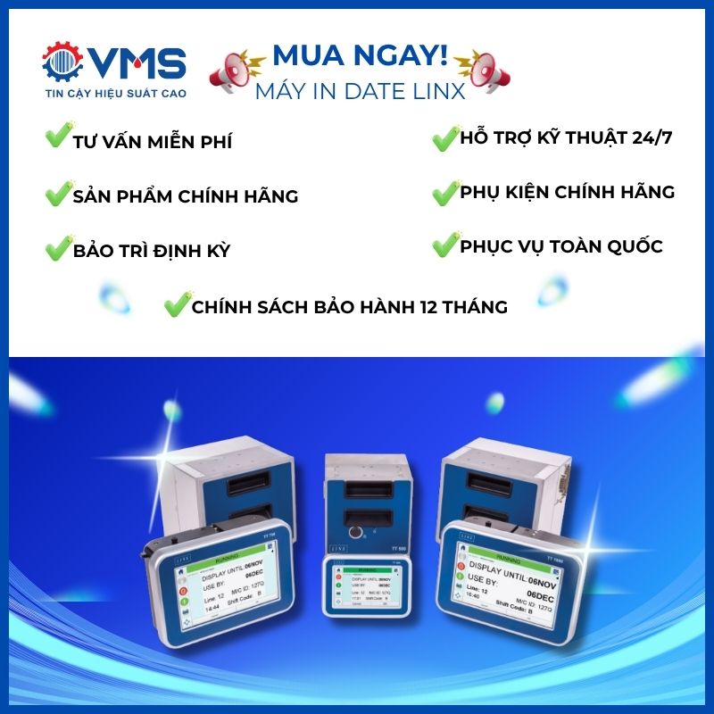 Quyền lợi khi mua máy in date cho giấy decal chính hãng Linx