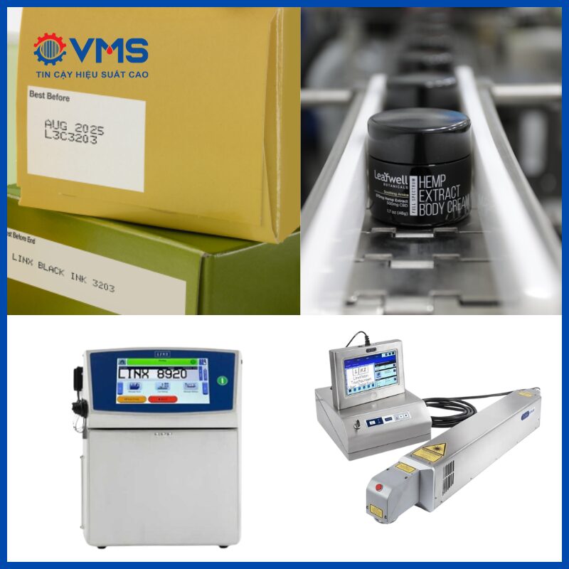 Máy in date Linx lên vỏ hộp