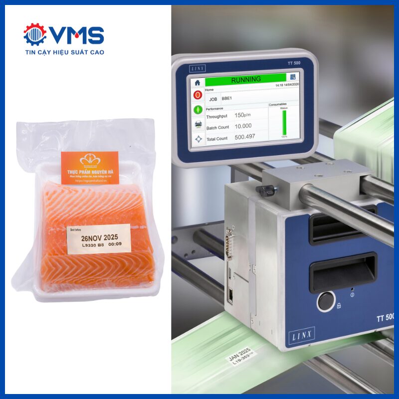 Máy in truyền nhiệt lên bao bì thủy sản