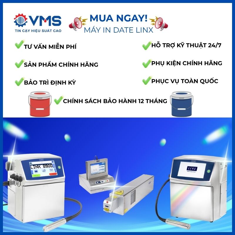 Quyền lợi khi mua máy in date lên thùng sơn chính hãng Linx