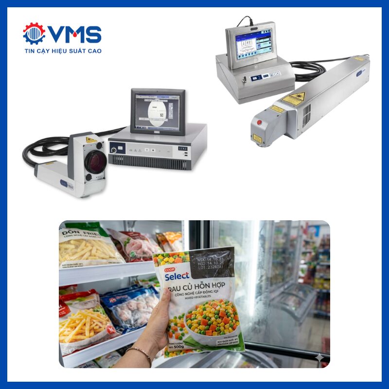 Máy khắc laser Linx in lên bao bì thực phẩm đông lạnh