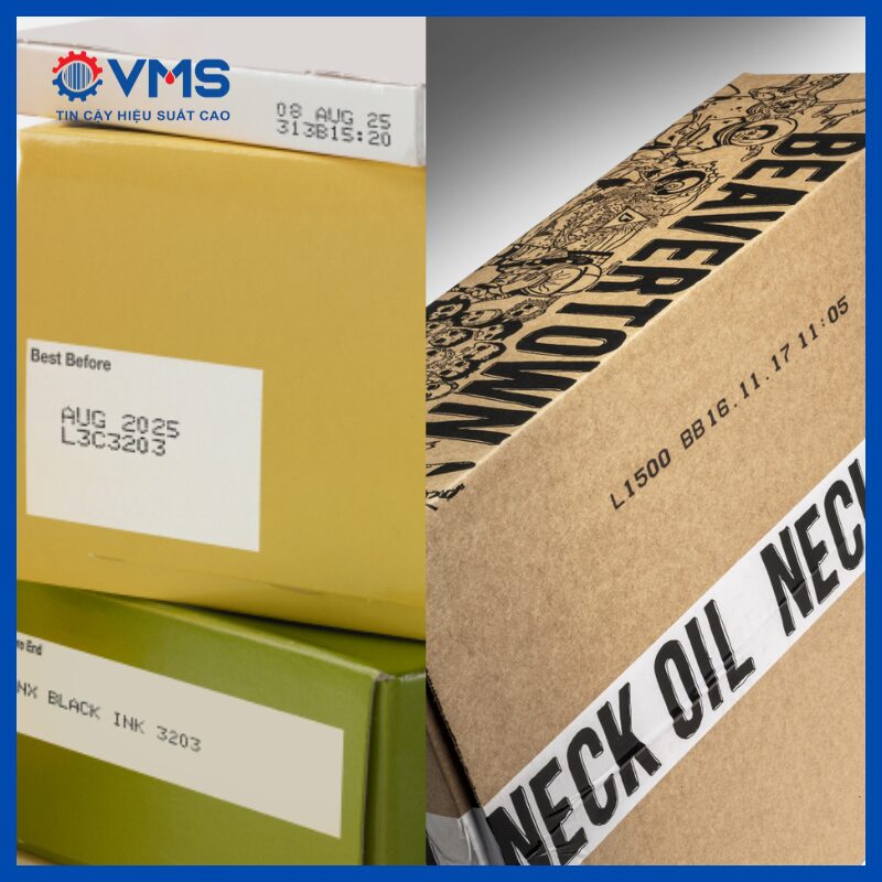 In date lên bao bì giấy, thùng carton