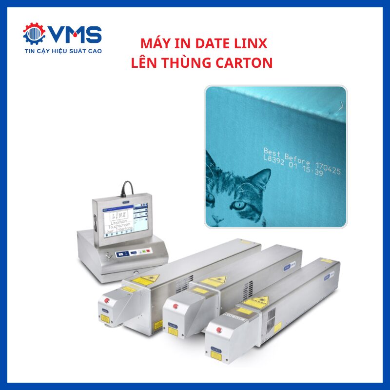Máy in date Linx lên thùng carton 