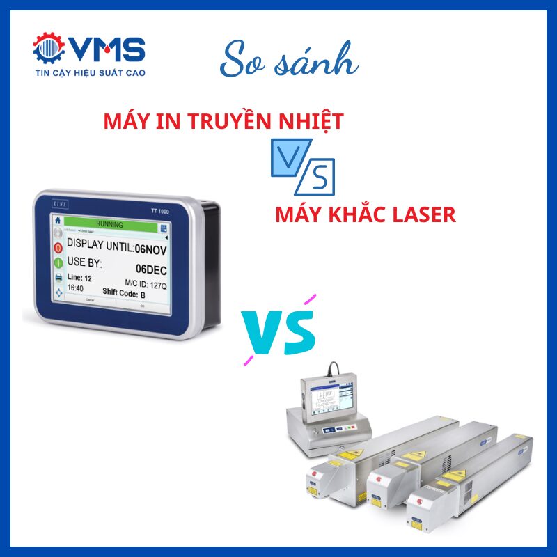 So sánh máy in truyền nhiệt và máy khắc laser Linx 