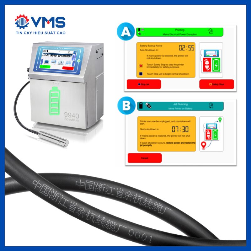 Pin dự phòng tích hợp sẵn trong thiết bị Linx 9940 Spectrum 